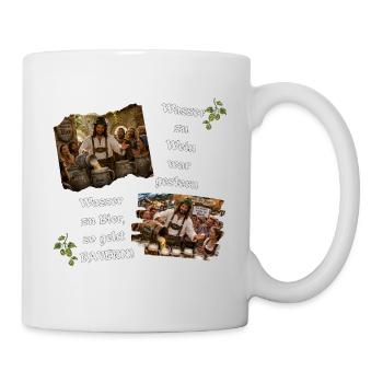 Wasser und Bier - Tasse - Weiß - Rechts
