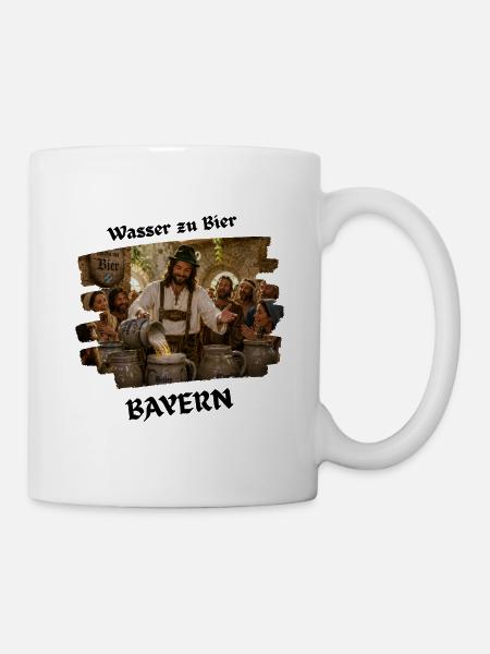 Wasser_zu_Bier - Tasse - Weiß