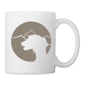 Arabian Greyhound - Saluki Silhouette in a Circle - Mug - white - Right