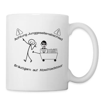Achtung Junggesellenabschied JGA Party Tour - Tasse - Weiß - Rechts
