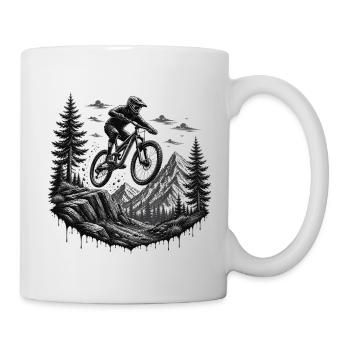 VTT, descente, sentier alpin, Alpes, sports de montagne - Mug blanc - blanc - Droite