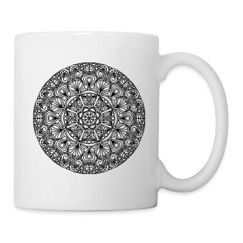 Art Nouveau Mandala black and white - Mug - white - Right