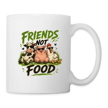 Friends not Food - Veggie/Vegan Animals Funny Motif - Mug - white - Right