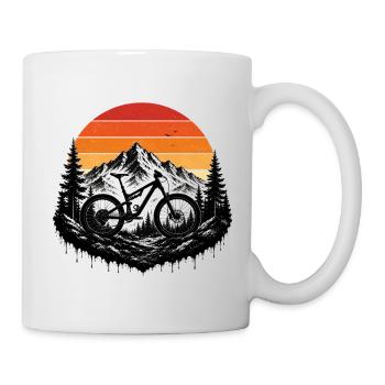 MTB Mountain Bike Alps Retro Trail Mountain Bike - Mug - white - Right