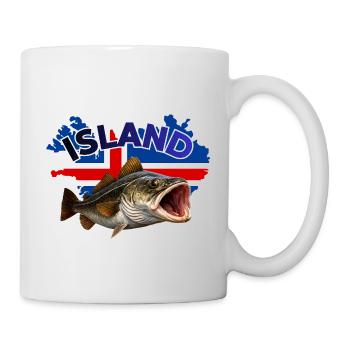 Island Dorsch Angeln - Tasse - Weiß - Rechts