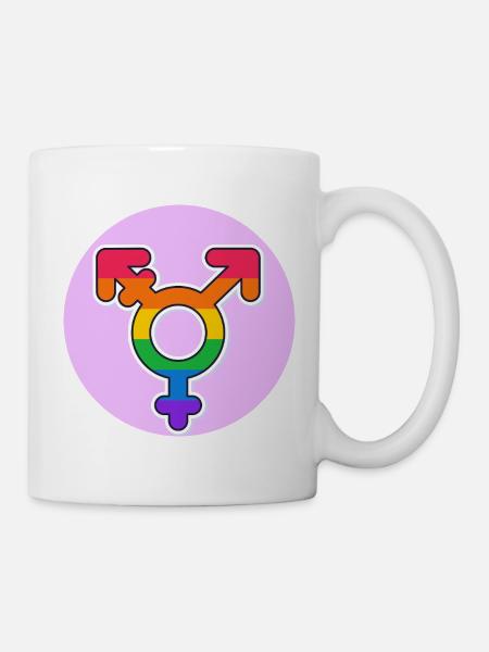 Transgender Pride Regenbogen Symbol - Tasse - Weiß
