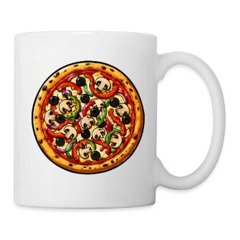Pizza Pop Art : garnitures colorées - Mug blanc - blanc - Droite