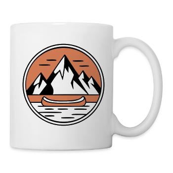 Canoe Mountains Lake Coat of Arms Logo - Mug - white - Right