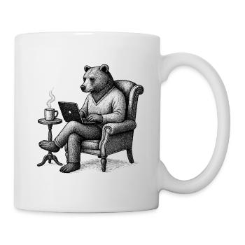 Bear CEO Laptop Lounge - Tasse - Weiß - Rechts