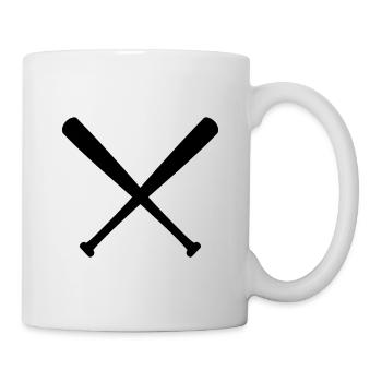 Gekreuzte Baseballschläger - Tasse - Weiß - Rechts