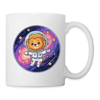 Astronaute Lion dans l’espace - Mug blanc - blanc - Droite