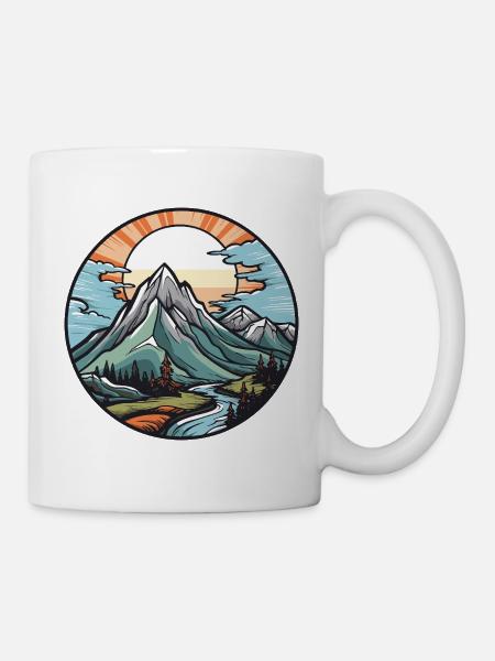 Berge Landschaft - Tasse - Weiß
