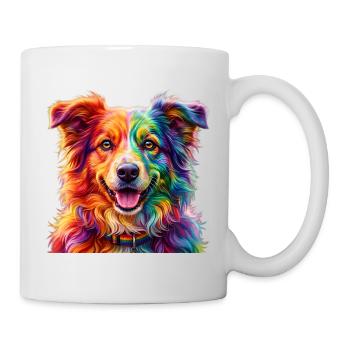Chien arc-en-ciel / Chien aux couleurs arc-en-ciel - Mug blanc - blanc - Droite