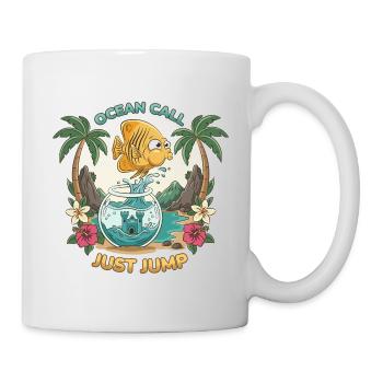 Fish Freedom Cartoon Humorous - Mug - white - Right