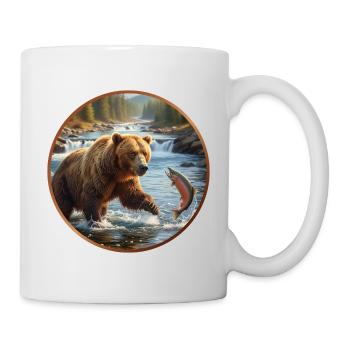 T-Shirt Design "Fishing Brown Bear" - Mug - white - Right