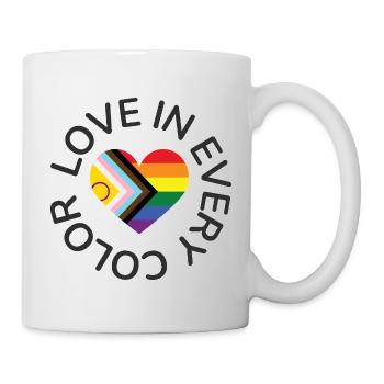 Love in every Color Pride LGBTQIA Rainbow Heart - Mug - white - Right