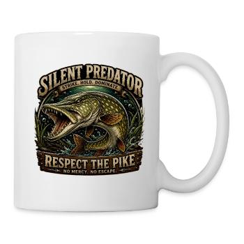Silent Predator – Conception agressive de pêche au brochet - Mug blanc - blanc - Droite