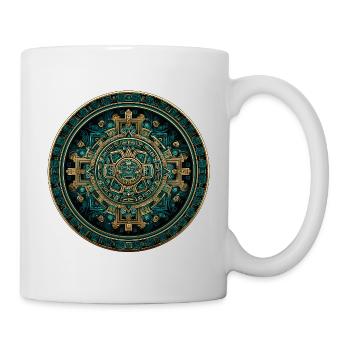 Calendrier solaire aztèque en or - Mug blanc - blanc - Droite