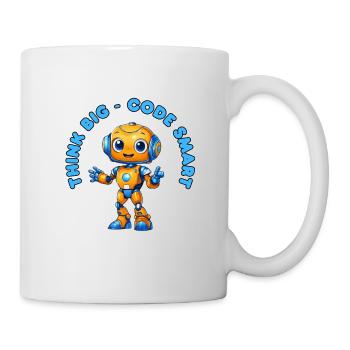 Roboter - Think big, Code Smart  - Tasse - Weiß - Rechts