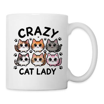 Crazy Cat Lady Katzenbande - Tasse - Weiß - Rechts
