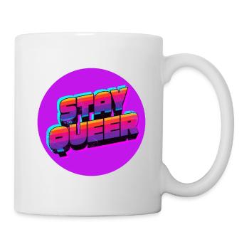 Stay Queer Retro Neon - Tasse - Weiß - Rechts