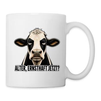 Alter ernsthaft jetzt Kuh Shirt Büro Humor - Tasse - Weiß - Rechts