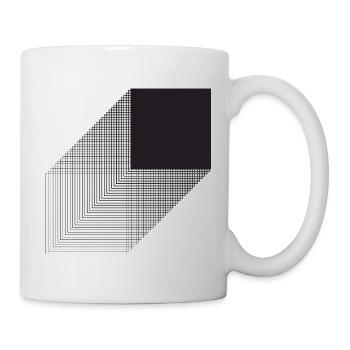Bauhaus fettes Quadratdesign - Tasse - Weiß - Rechts