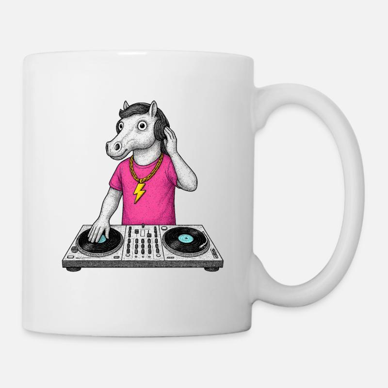 DJ Horse in Pink Tee - Mug - white