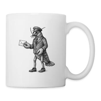 Hummerkurier im Anzug - Tasse - Weiß - Rechts