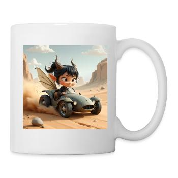 Fairy Adventurer in a desert car - Mug - white - Right