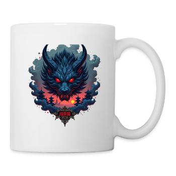 Shadow Oni – Japanischer Dämonenwolf - Tasse - Weiß - Rechts