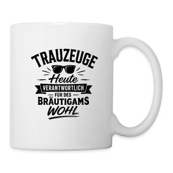Heute verantwortlich für des Bräutigams Wohl JGA - Tasse - Weiß - Rechts