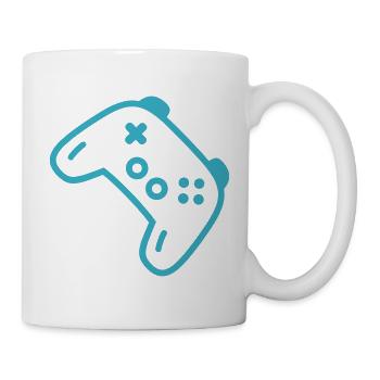 Turquoise controller silhouette - Mug - white - Right