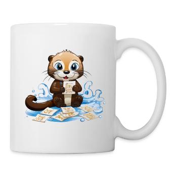 Otter with Cooking Recipes Cards - Mug - white - Right