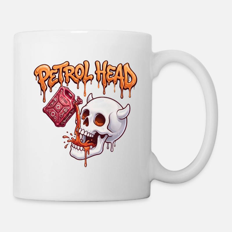 Petrolkopf-Schädel - Tasse - Weiß