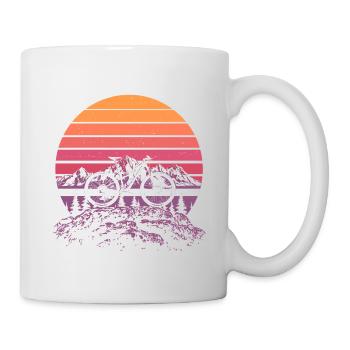 Retro MTB Mountain Bike Alps Sunset Trail Bike - Mug - white - Right