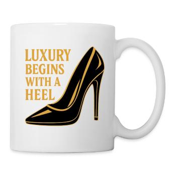 Talon haut de luxe – Diction du design en or noble - Mug blanc - blanc - Droite