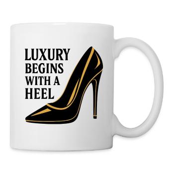 Talon haut de luxe – Diction du design en or noble - Mug blanc - blanc - Droite
