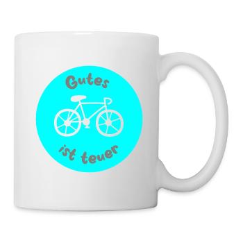 Fahrrad hellblau Rad Kreis coole Sprüche Fan Hobby - Tasse - Weiß - Rechts