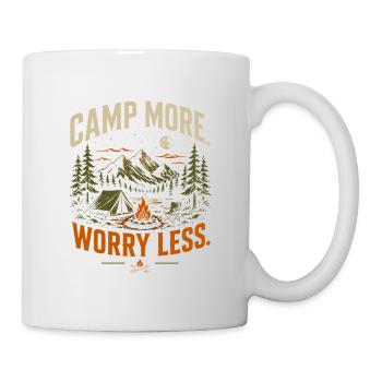 Camping more, worries less - Mug - white - Right