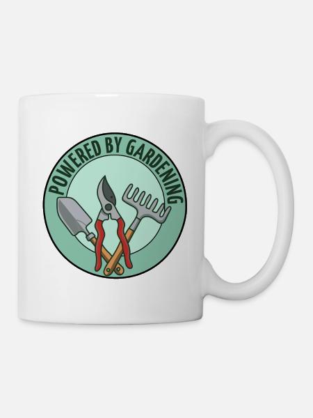 Professionnels du jardinage : Powered by Gardening Logo - Mug blanc - blanc