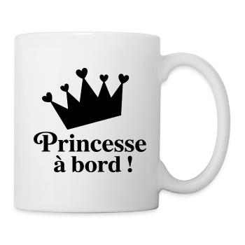 Sticker Autocollant pour Voiture princesse à Bord - Mug blanc - blanc - Droite