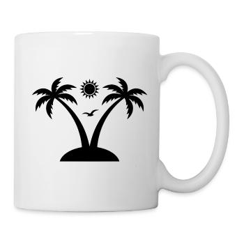 Tropical Island Sticker - Palm and Sun Design - Mug - white - Right