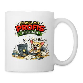 Einmal mit Profis arbeiten - Arbeit Handwerk - Tasse - Weiß - Rechts