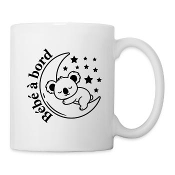 Baby-Koala-Autoaufkleber an Bord - Tasse - Weiß - Rechts