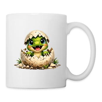 Un petit dinosaure mignon éclot de l’œuf - Mug blanc - blanc - Droite
