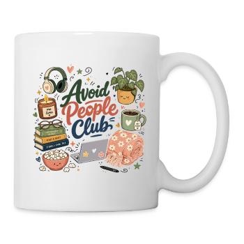 Introverted humor: Calm instead of people - Mug - white - Right