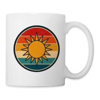 Sun Retro Badge Vintage Style Graphic - Mug - white - Right