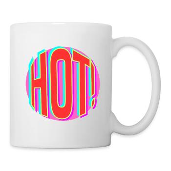 Neon Hot Retro Schriftzug - Tasse - Weiß - Rechts