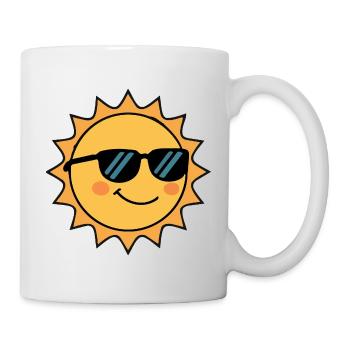 Laughing sun sweet smile with sunglasses - Mug - white - Right